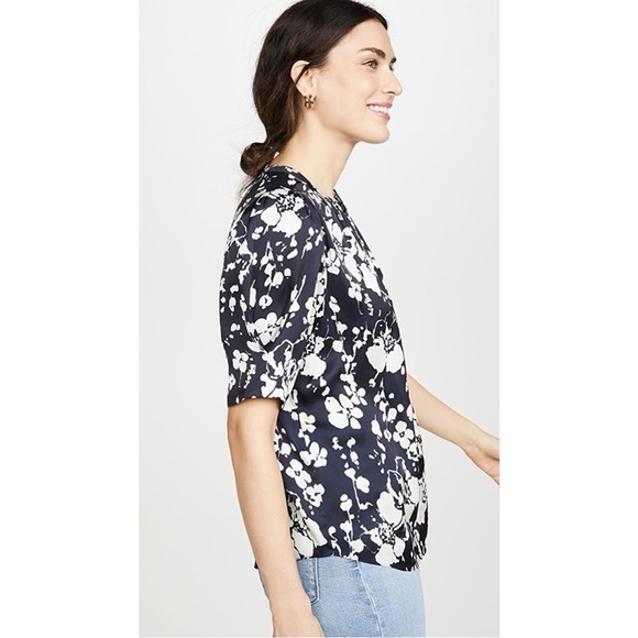 JOIE Devonia Blouse in Midnight Size Small Silky Floral Print MSRP $198 - Picture 4 of 15